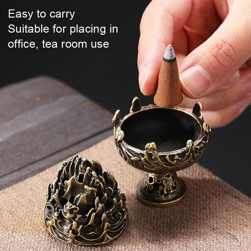 Large Vintage Copper Incense Burner - Bronze Ornament