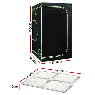 Green Fingers Grow Tent Light Kit 120x120x200CM 4500W LED Full Spectrum