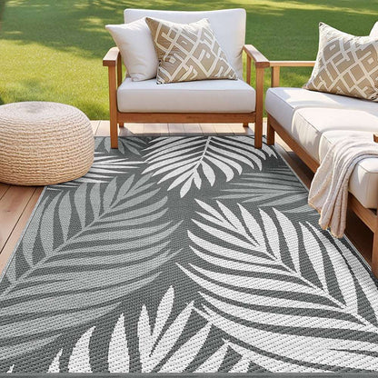 Gardeon Outdoor Rugs 152x244cm Large Carpet Reversible Area Mat PP Dual-Sided Patio Rug Leaf