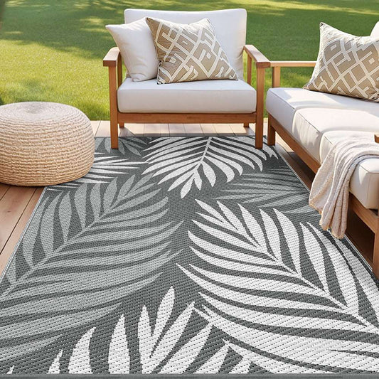 Gardeon Outdoor Rugs 152x244cm Large Carpet Reversible Area Mat PP Dual-Sided Patio Rug Leaf