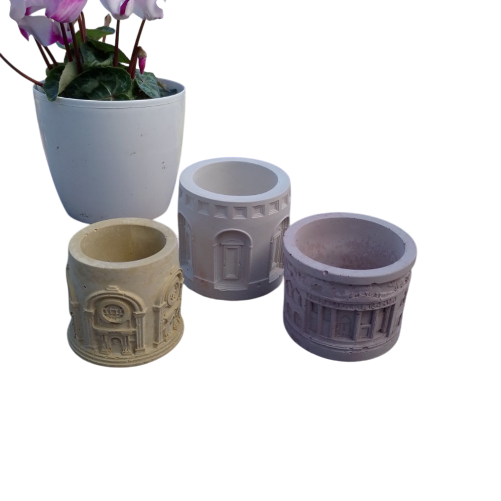 Ancient architecture succulent planters x 3