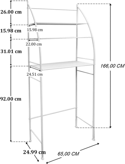CARLA HOME 3-Tier Over Washing Machine Storage Rack for Laundry Room Space Saving, Towels, Detergent & Bathroom Essentials