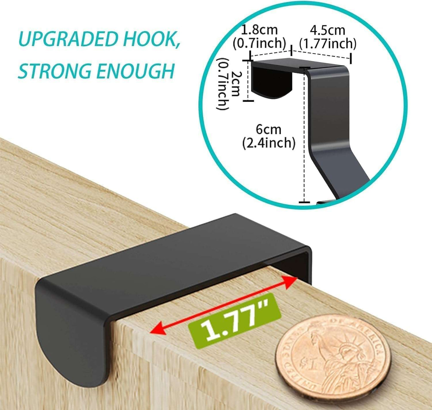 CARLA HOME 6 Tier Over the Door Organizer with Adjustable Metal Pantry Storage Rack and Hanging Baskets for Kitchen and Bathroom