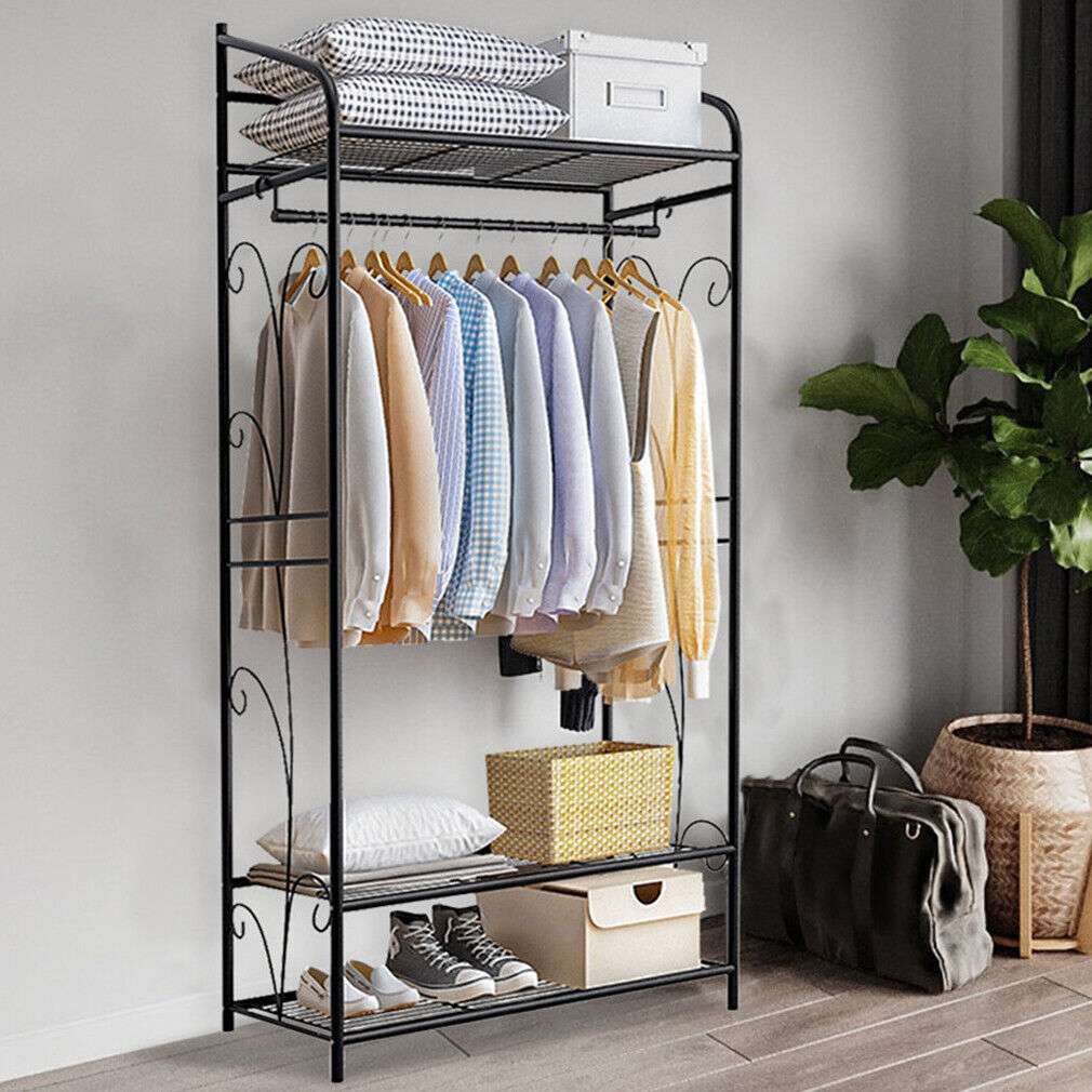 Extra Large Iron Clothes Rack Garment Hanging Stand
