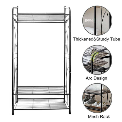 Extra Large Iron Clothes Rack Garment Hanging Stand