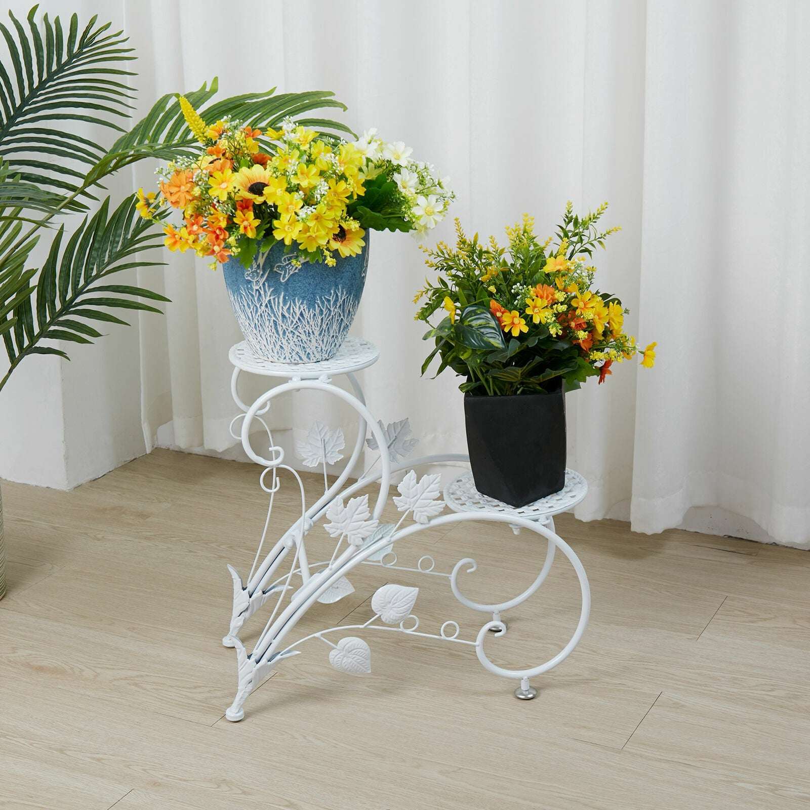 Set of 2 Plant Stand Wedding Garden Flower Shelf Rack
