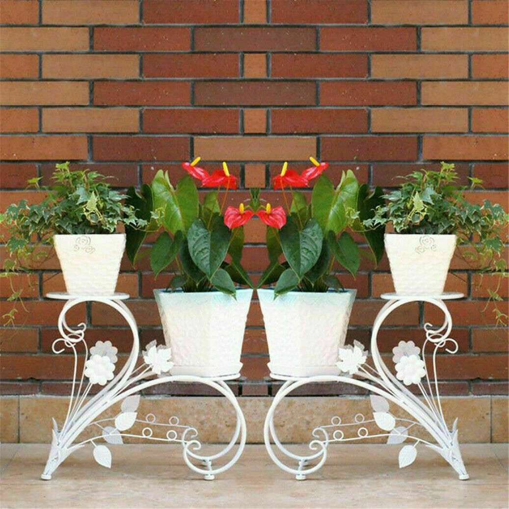 Set of 2 Plant Stand Wedding Garden Flower Shelf Rack