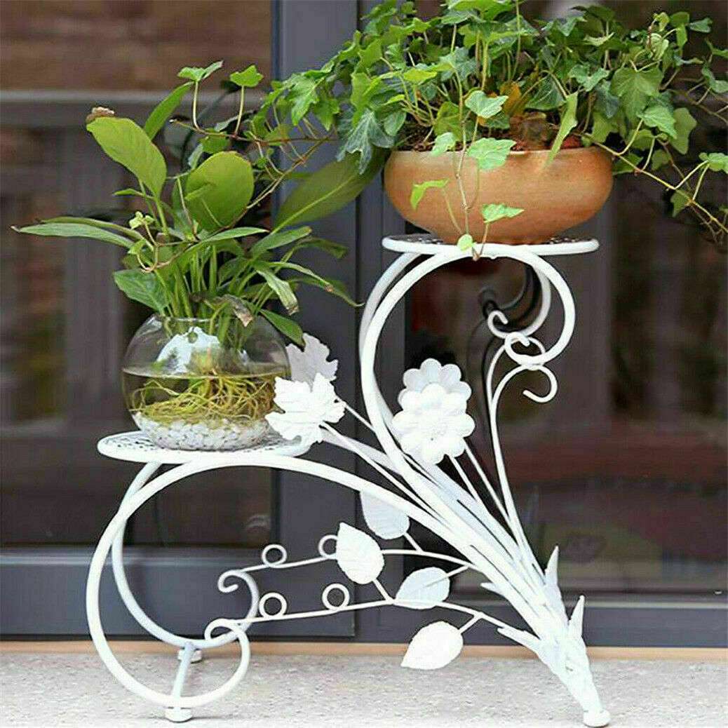 Set of 2 Plant Stand Wedding Garden Flower Shelf Rack