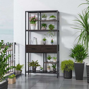 Rustic Accent Bookshelf 90CM Wide Plant Display Rack