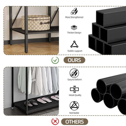 XXL Heavy Duty Wardrobe Closet w/ Shelf, Drawer & Rack