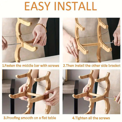 Modern Multi-layer Bamboo Fruit Snack Plate Rack Creative Living Room Plate Rack - Beige