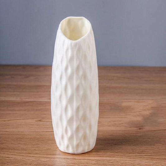 Sturdy Plastic Vase for Creative Display - Drop-resistant - Milk White
