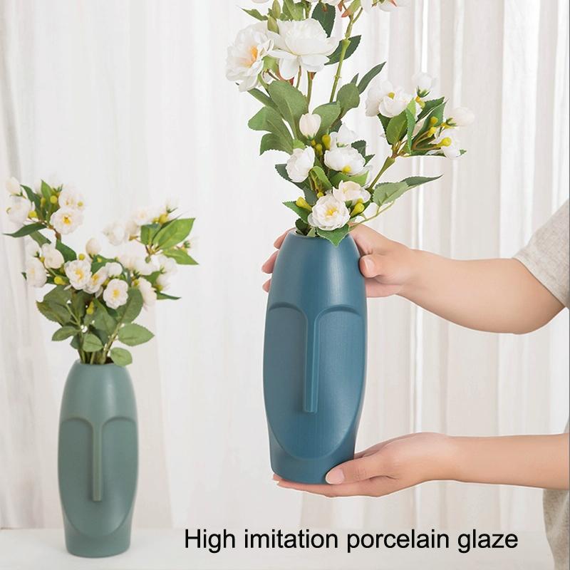 Thickened Pe Vase for Dried Flower Arrangements - Durable Drop-proof and Crack-proof - Light Green
