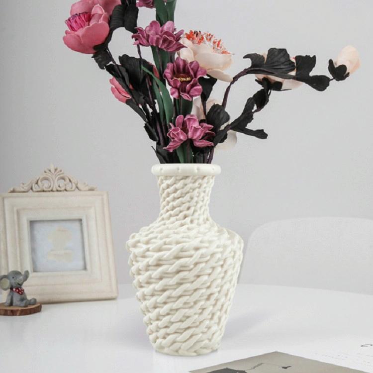 Versatile Plastic Vase for Fresh and Dried Floral Arrangements - Milk White
