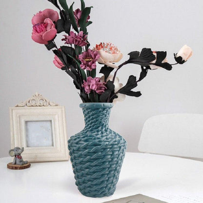 Versatile Plastic Vase for Fresh and Dried Floral Arrangements - Milk White
