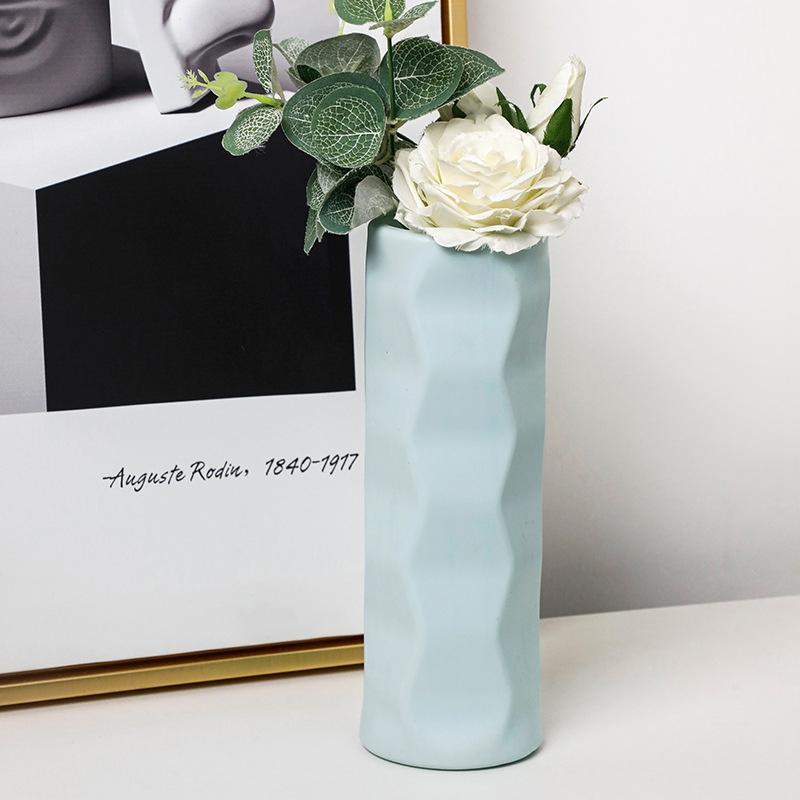 Wave Drop-proof Imitation Porcelain Vase - Simple Home Decor - Pink