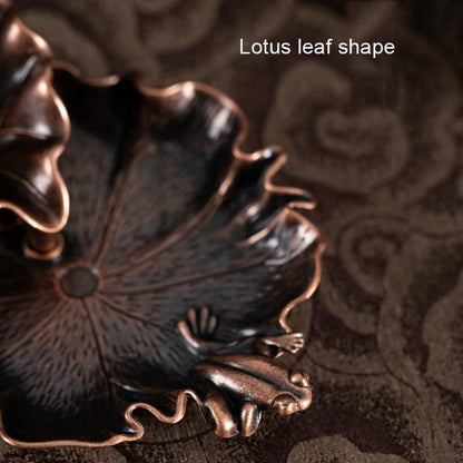 Bronze Lotus Leaf Inverted Incense Burner - Antique Indoor - Bronze Colour