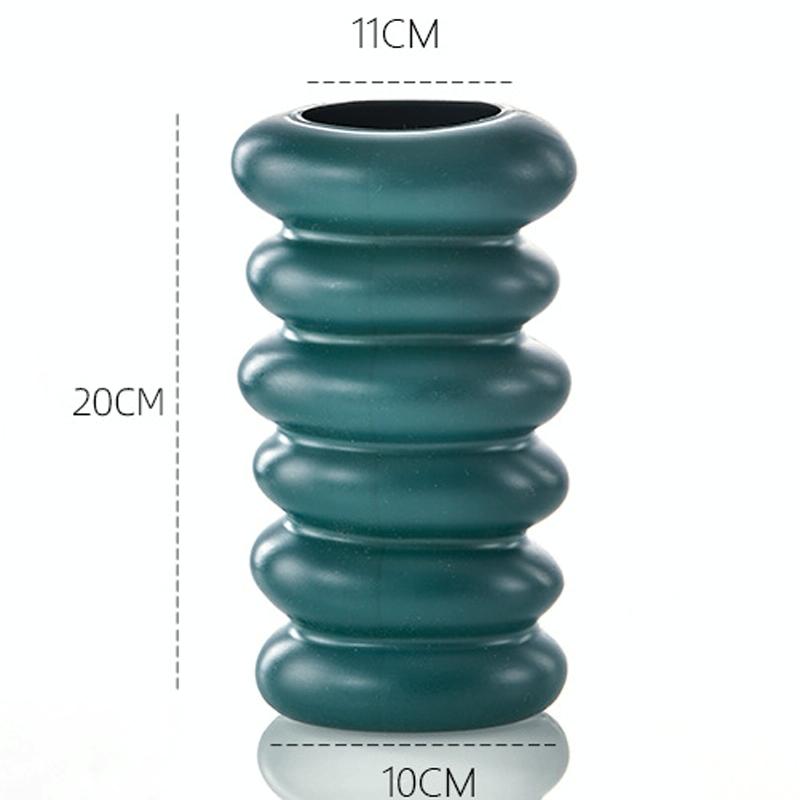 Imitation Glaze Porcelain Spiral Vase for Wet & Dry Flower Arrangements - White