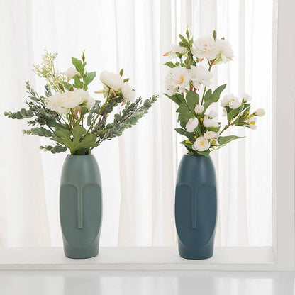 Thickened Pe Vase for Dried Flower Arrangements - Durable Drop-proof and Crack-proof - Sea Blue