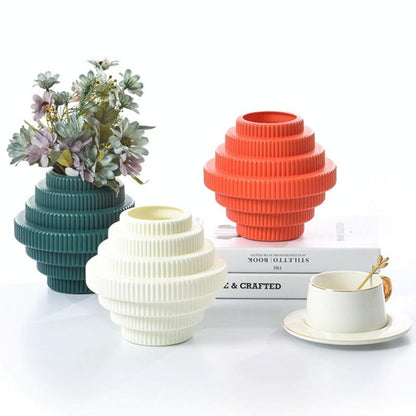 Imitation Porcelain Flower Pot for Wet and Dry Arrangements - Sea Blue