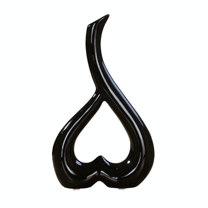 Creative Heart-shaped Ceramic Flower Vase for Home Office or Wedding Decor - White