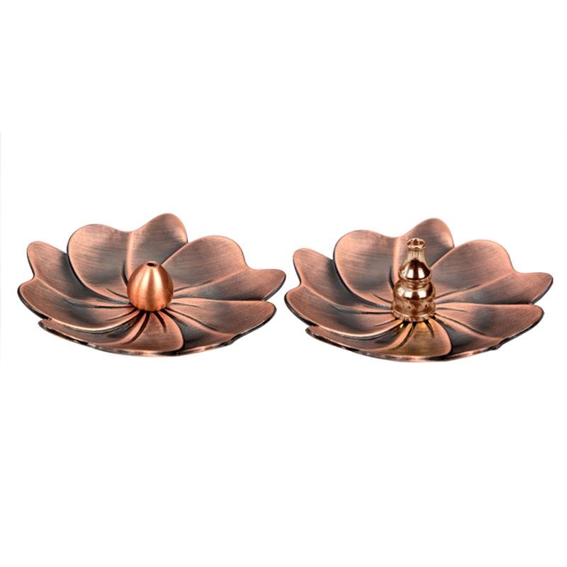 Vintage Sandalwood Incense Burner - Creative Alloy Holder for Bedroom - Red Copper