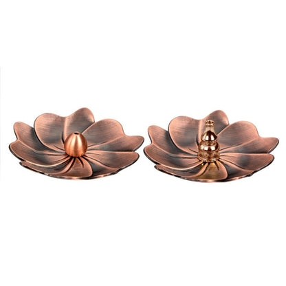 Vintage Sandalwood Incense Burner - Creative Alloy Holder for Bedroom - Red Copper