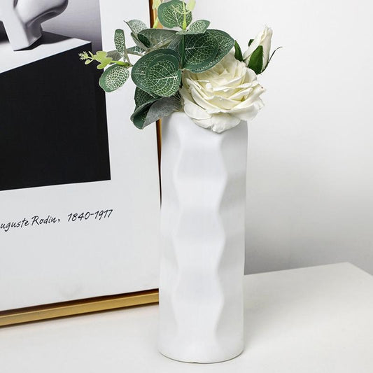 Wave Drop-proof Imitation Porcelain Vase - Simple Home Decor - White