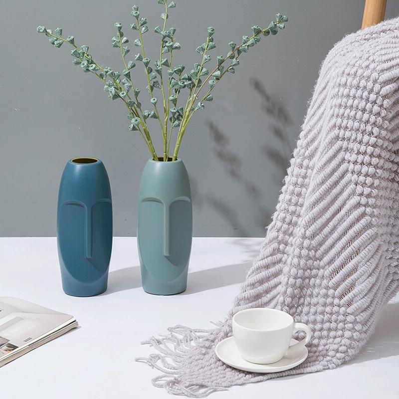 Thickened Pe Vase for Dried Flower Arrangements - Durable Drop-proof and Crack-proof - Rose Pink