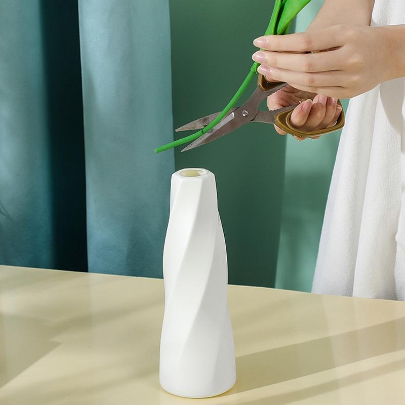 Minimalist Living Room Dried Flower Vase Decor - Milk White