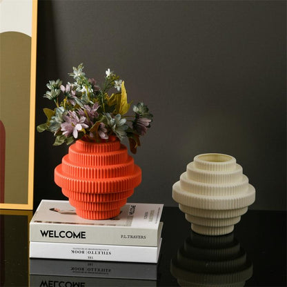 Imitation Porcelain Flower Pot for Wet and Dry Arrangements - Milk White