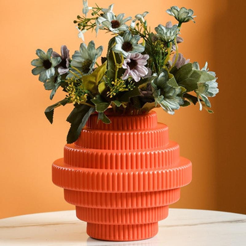 Imitation Porcelain Flower Pot for Wet and Dry Arrangements - Milk White