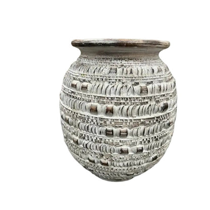 Handcrafted Natural Distressed Wooden Vase 29cm