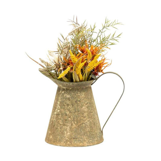 Vintage Style Metal Pressed Decorative Jug 17cm