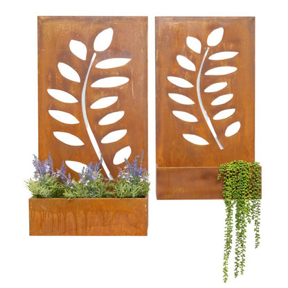 Set 2 Nested Floor/Wall 'Leaves' Planters 95cm, 80cm