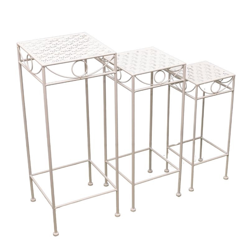 Set 3 Nested Riviera Square Tables / Potplant Stands 70cm, 60cm, 50cm