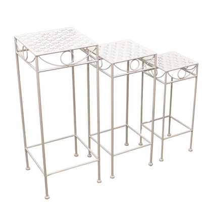 Set 3 Nested Riviera Square Tables / Potplant Stands 70cm, 60cm, 50cm