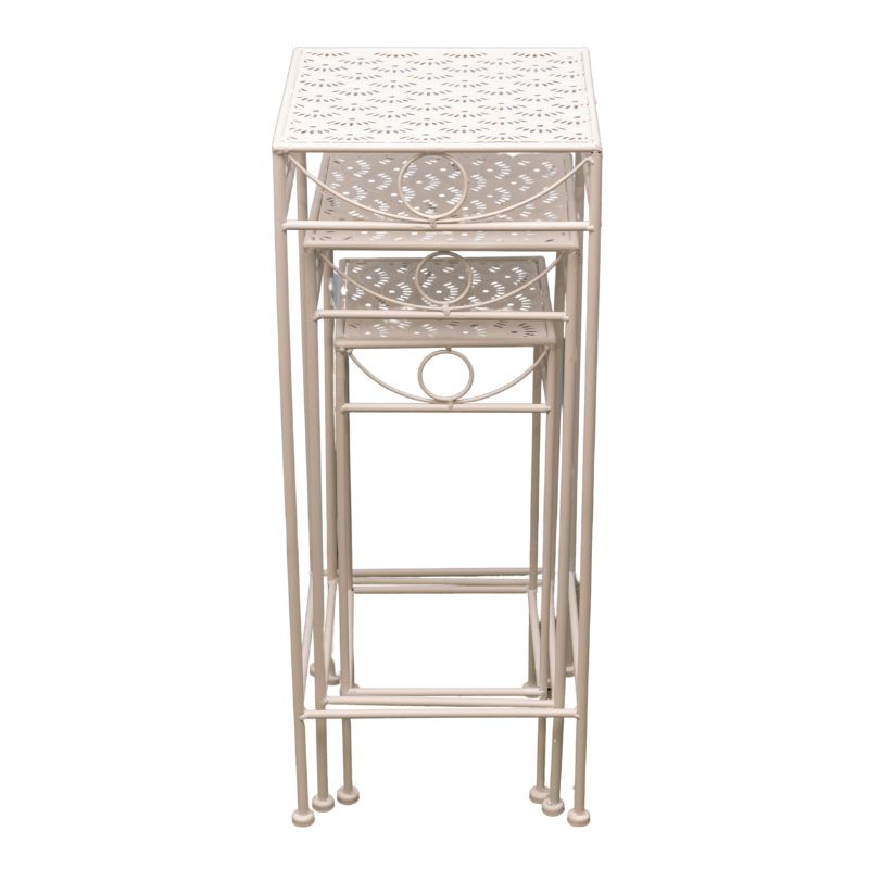 Set 3 Nested Riviera Square Tables / Potplant Stands 70cm, 60cm, 50cm