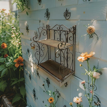 French Provincial 2 Tier Ornate Wall Shelf 60cm