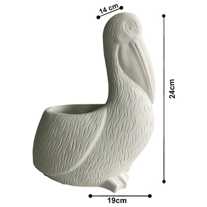 Contemporary White Pelican Planter w Hole + Plug 24cm