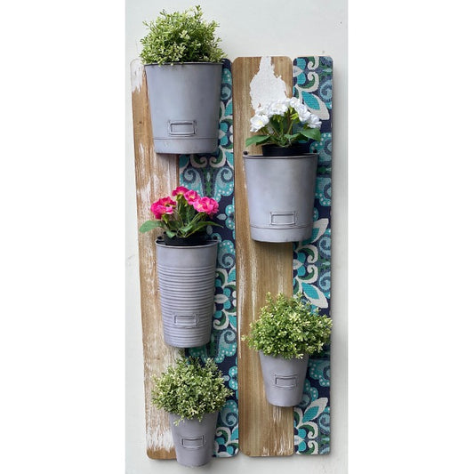 Wall Planter w 5 Pots 90cm