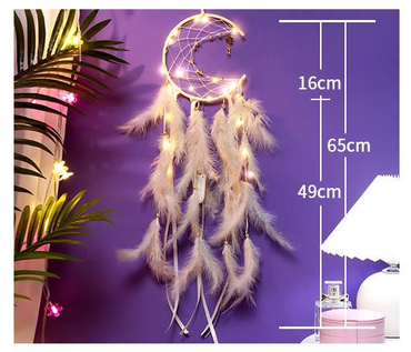 Pink 2 PCS Mystic Moon Dreamcatcher Wind Chime Pendant - Elegant Lunar Design with Soothing Tones