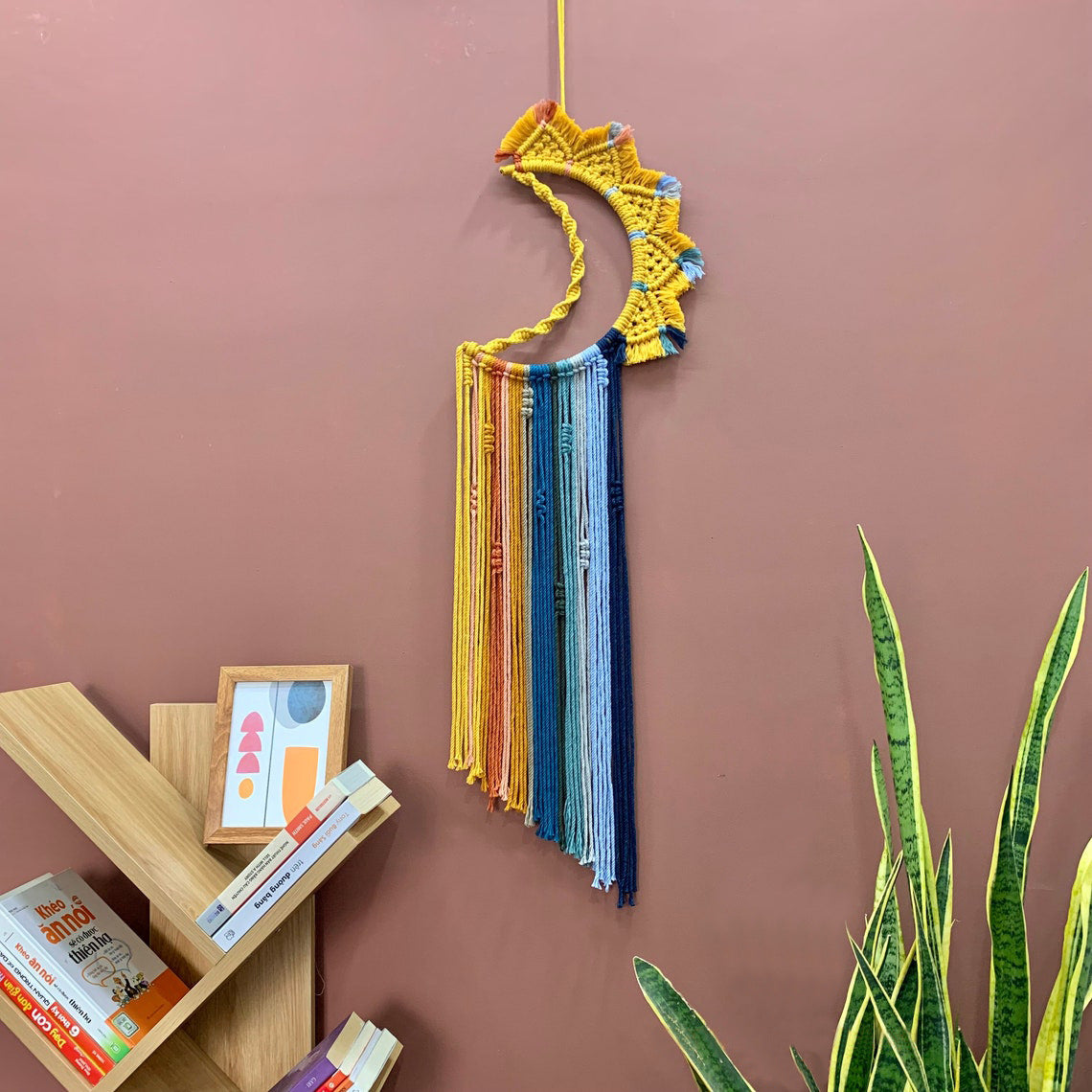 Colorful Tassel Dream Catcher - Bohemian Style Wall Decor (moon)