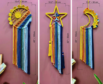 Colorful Tassel Dream Catcher - Bohemian Style Wall Decor (moon)