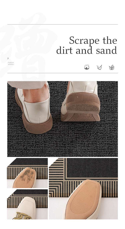 50*80cm Brown Style 6 Geometric Patterns Outdoor Entryway Mat - Non-Slip Welcome Rug for Front Door