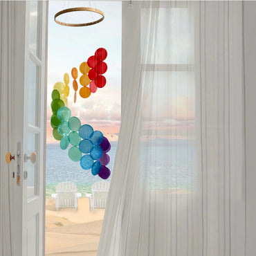 Cyan Bohemian Seashell Wind Chime - Dream Catcher Hanging Decor for Home