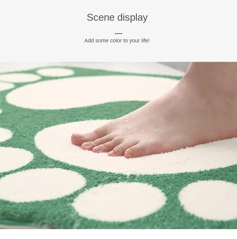 2 Pcs Dark Red And White Foot-Shaped Plush Bath Mat - Non-Slip Absorbent Bathroom Rug for Bedroom and Doorway (50x80cm)