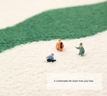 2 Pcs Brown And White Foot-Shaped Plush Bath Mat - Non-Slip Absorbent Bathroom Rug for Bedroom and Doorway (50x80cm)