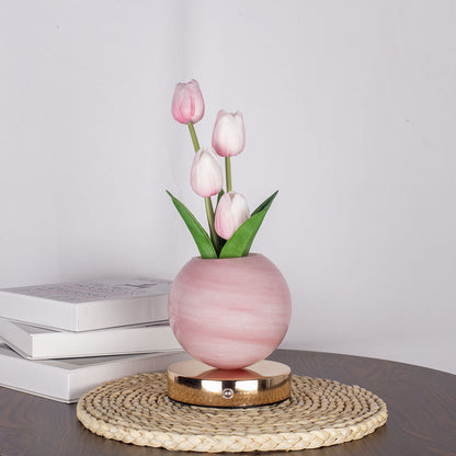 Pink Tulip Night Light - Floral Table Lamp for Bedroom Ambiance