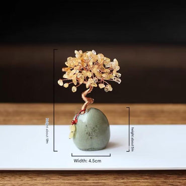 Black Vintage Crystal Money Tree Figurine for Home Decoration